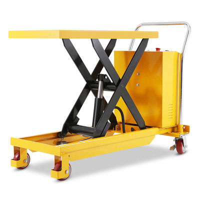 kopen Gele hydraulische heftruck 500 kg 0,9 m halfelektrische schaar heftruck online manufacture