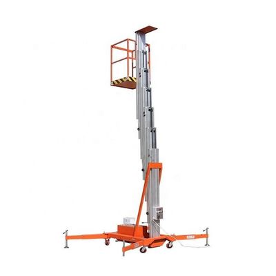 Verticale telescopische werkplatformen met een enkele mast van aluminiumlegering
