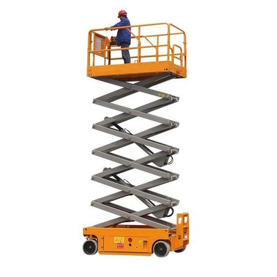 Geel 450 kg Draagbare hydraulische schaarliften 8m zelfrijdende luchtliften