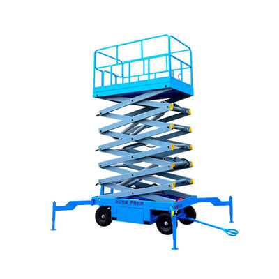 Blauw sleepbaar schaarhef elektrisch platformhef 1 ton 4m hoogte