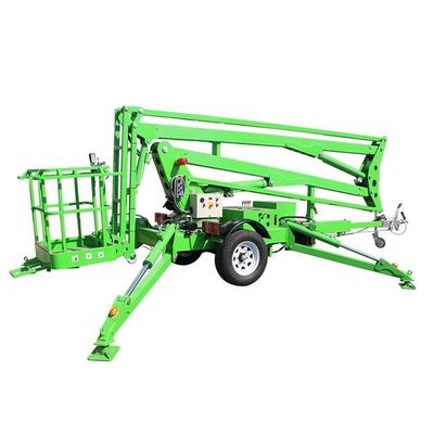 14m hoog sleepbaar Cherry Picker Geactificeerde aanhangwagen Bucket Lift Klapparm