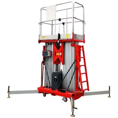 Doppelmastwerkplatforms in de lucht Aluminium 8m elektrische verticale mastlift