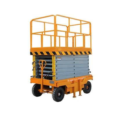 Orange Mobile Hydraulisch Lift Platform 4m 300kg Draagbare Scherenlift