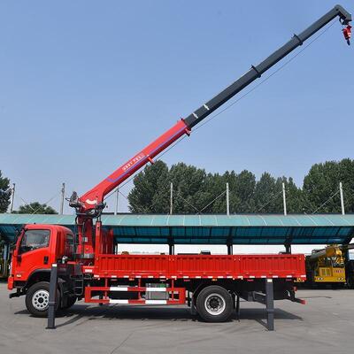 5 ton 8 ton 10 ton hydraulische telescopische giek Op vrachtwagen gemonteerde liftkraan