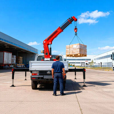 4 ton kleine opvouwbare boemtruck gemonteerde kraan voor mini pick-up