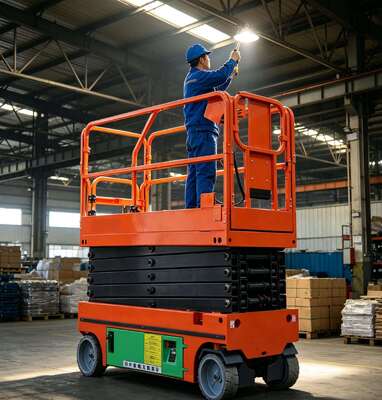 Mini volledig elektrische schaarlift 230 kg belasting 6 m hoogte voor onderhoud binnenshuis