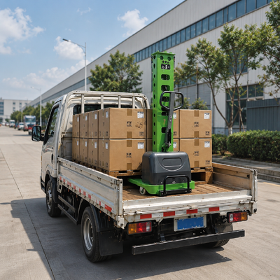 1000 kg 1,6 m zelfladende elektrische stapelaar draagbare palletheffer