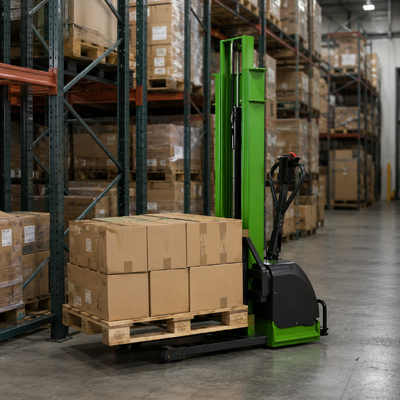 1500 kg 1,6 m zelflaadbare walkie-stacker mobiele palletlift