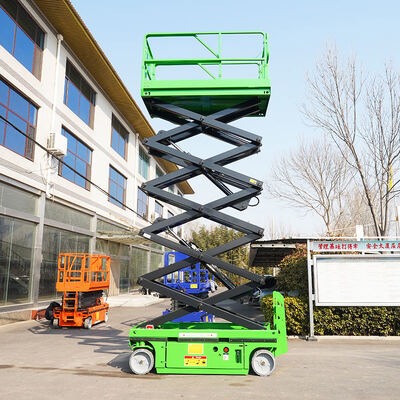 Zelfrijdend elektrisch schaarhefplatform 320 kg Vermogen 12m werkhoogte